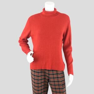 Vintage 90s Worthington Metallic Red Turtleneck Shirt Women's Extra Large